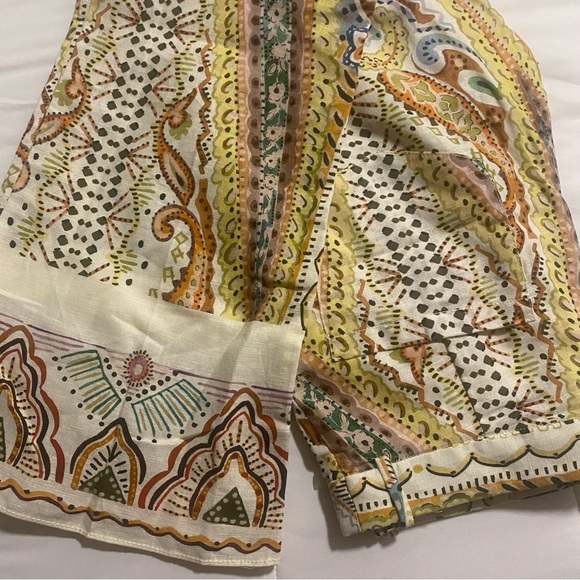 LIKE NEW ZARA PAISLEY PRINTED LINEN COTTON BLEND BLAZER (S) & MATCHING PANTS (M) - Picture 12 of 15